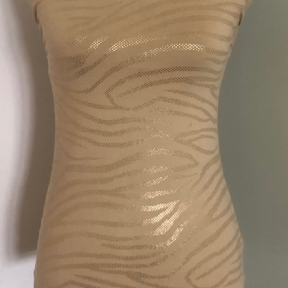 Express strapless beige and gold cami with built in support!